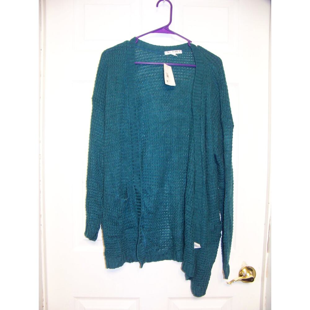 Say What? Green Cardigan Size L